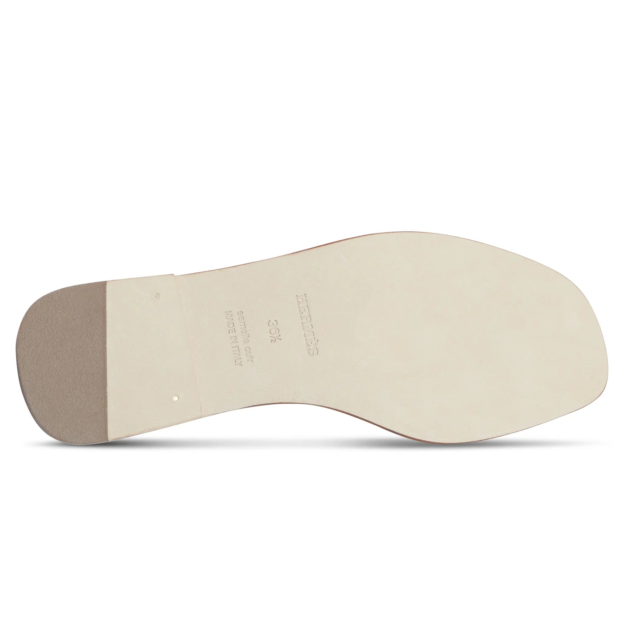 Sole View of Preloved - Hermes Paris Oran Gold Sandal H021056ZV03